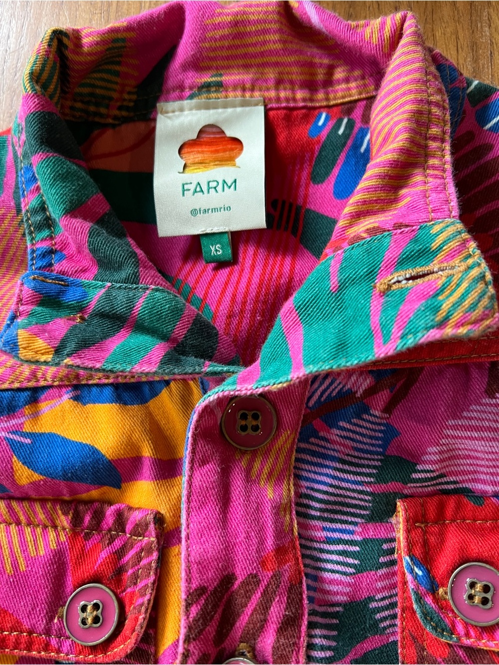 Farm Rio Macaw  Twill Jumpsuit Tropical Parrot XS - Picture 7 of 10